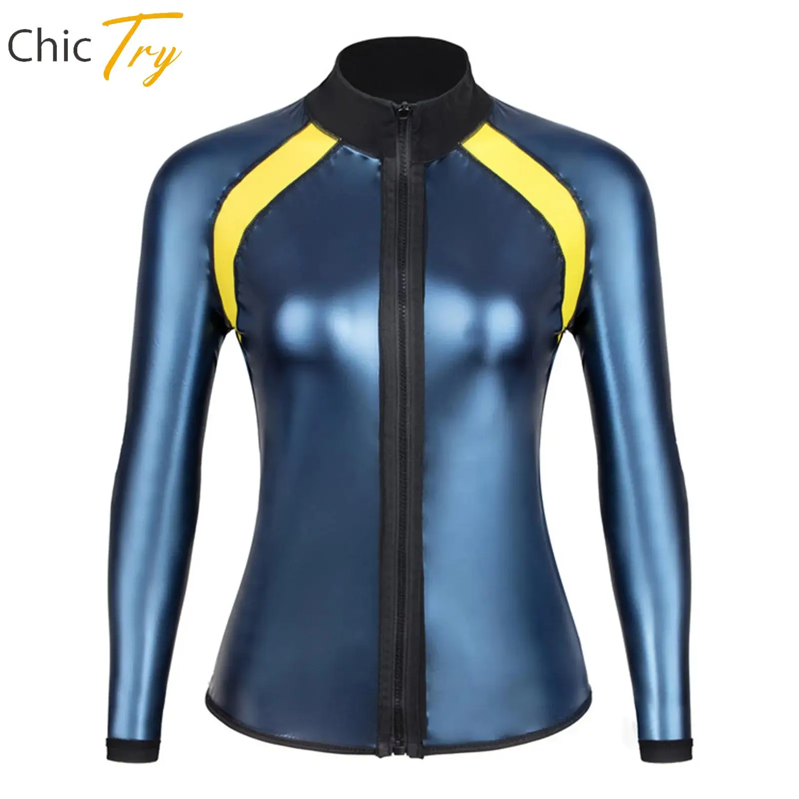 

Gym Tops Womens Sweat Sauna Tops Body Shaper Bodybuilding Workout Sweatshirt Long Sleeve Jacket for Yoga Cycling Hiking Swimwear