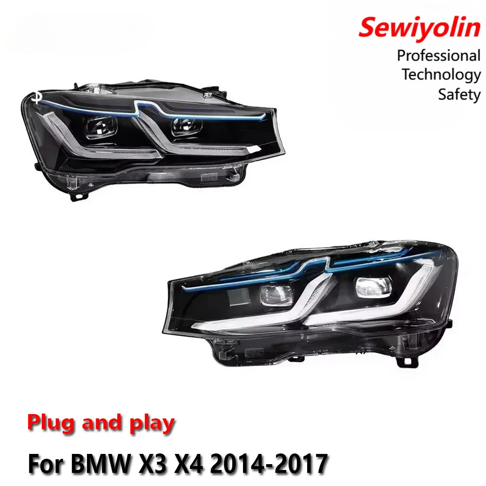 

Car LED Headlight Light Assemblies For BMW X3 X4 F26 F25 2014-2017 Auto Fog DRL Brake Turn Signal Lamp Plug And Play