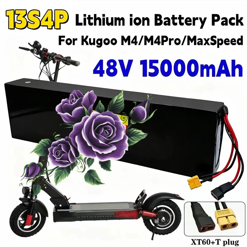 🔧 48V 15Ah lithium-ion battery 1000W 13S4P 18650 lithium-ion battery pack for 54.6V for Citycoco BMS electric scooters