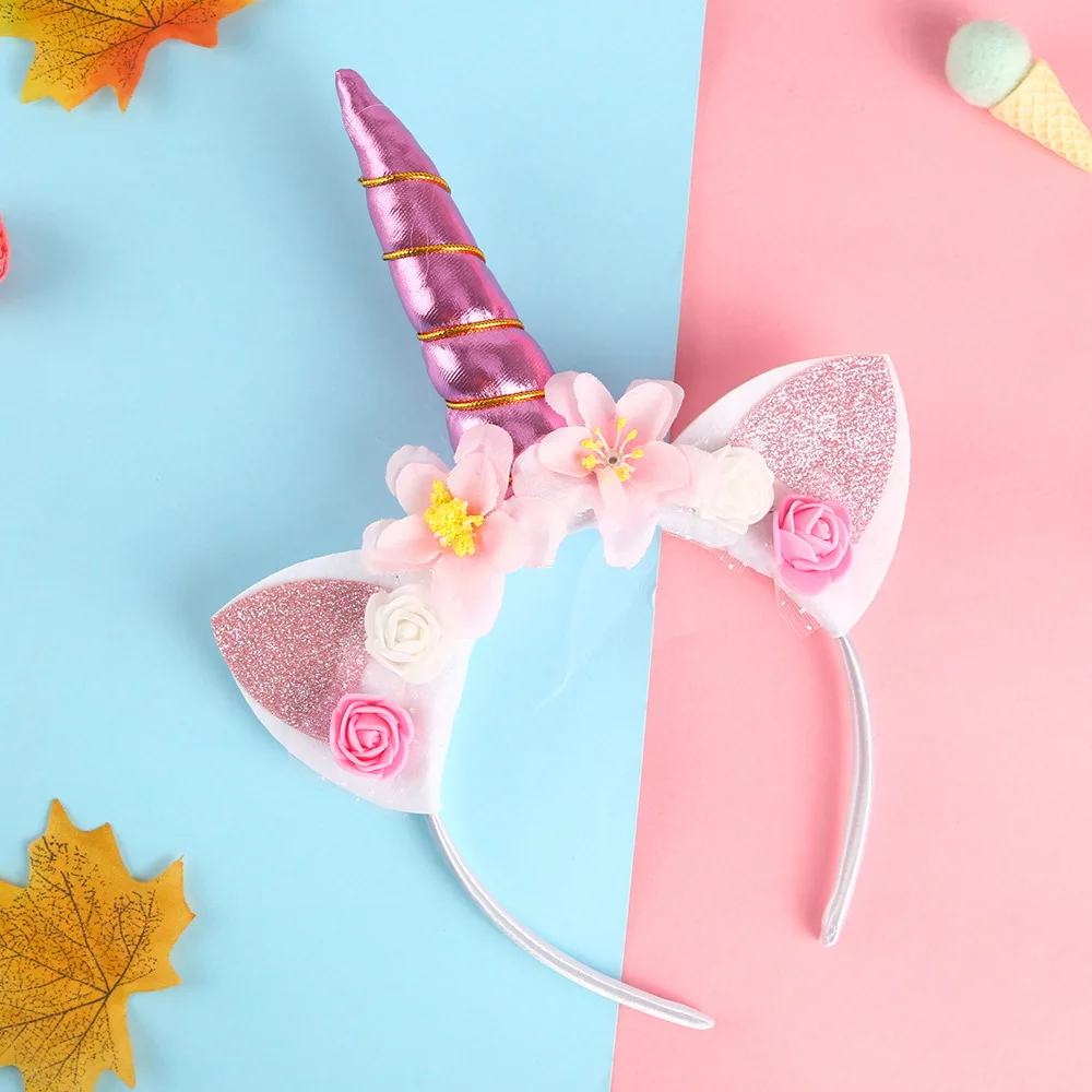 Diadema de unicornio para niños, hebilla para la cabeza para fiesta de Halloween, regalo de cumpleaños, accesorios para el cabello para bebés y niñas