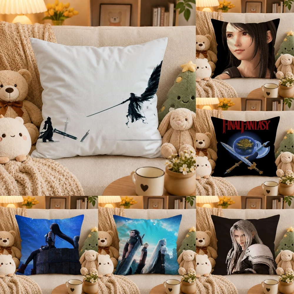 Game Final Fantasy Pillow Case Plush Pillow Cases Home Decoration Pillow Cover for Sofa Bed Chair Living Room