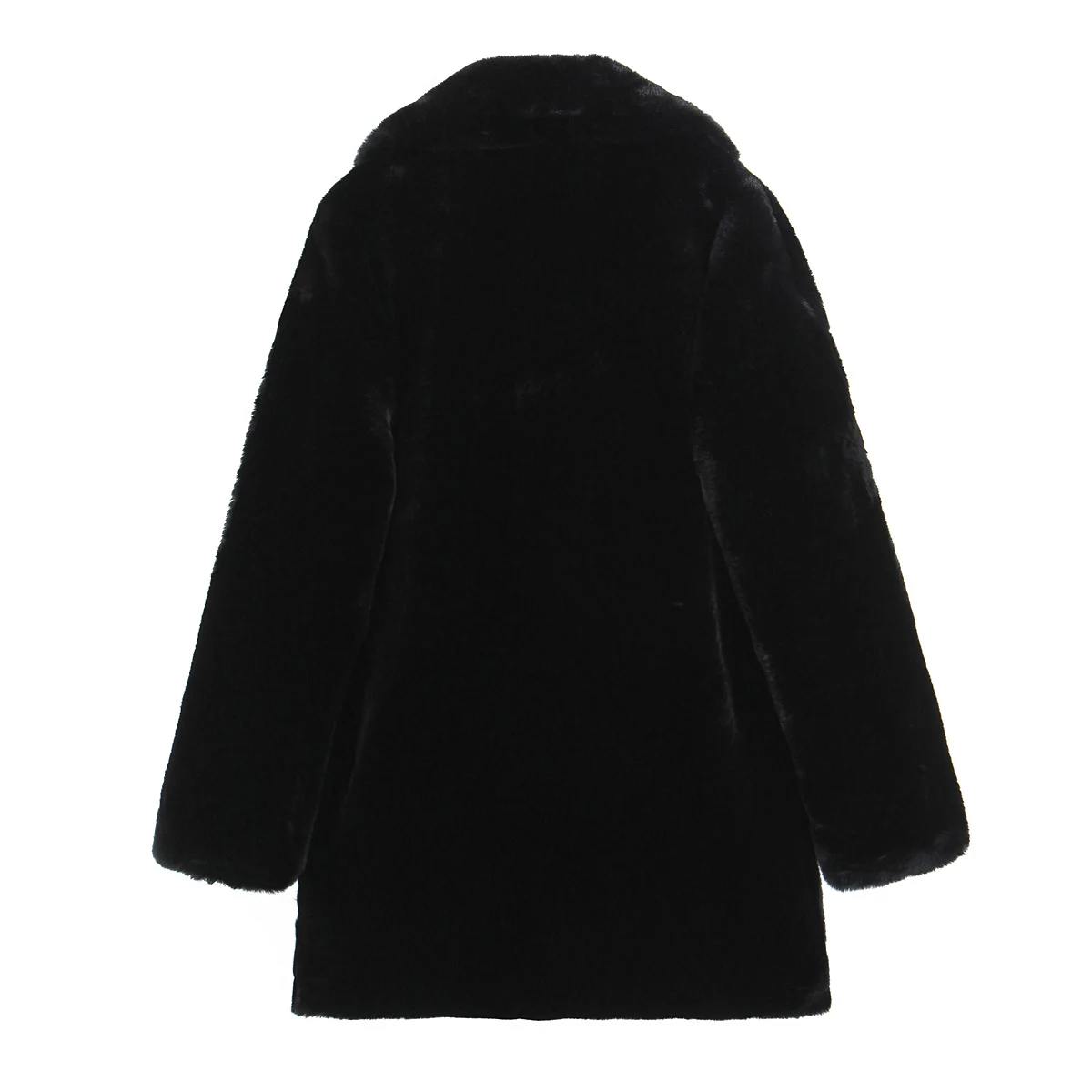 معطف BSAY بتأثير الفرو الاصطناعي للنساء موضة خريف وشتاء جديد متين بأكمام طويلة معاطف بأزرار مخفية وطية صدر السترة سترة Mujer