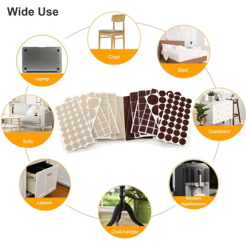 5~120PCS Felt Chair Leg Pads Round Square Floor Protector Self Adhesive Furniture Pads Mute Bumper Pad Home Furniture FeetS Mat