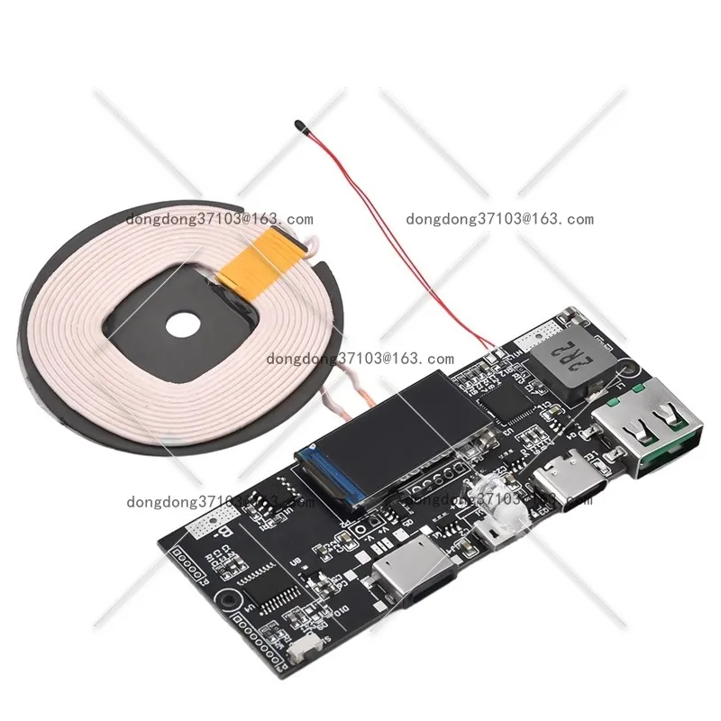 

Color screen 22.5W wireless power bank PD bidirectional super fast charging mobile power module circuit board DIY main board QC