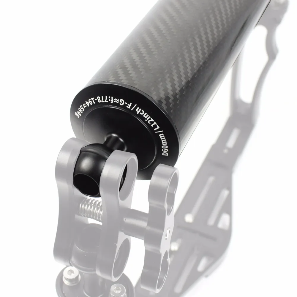 Dd60mm d80mm Unterwasser Kohle faser Float Auftriebs arm Dual 1 Zoll Kugelkopf Kamera Tauch schale 5/8/10/12 Zoll für DSLR-Halterung – Detail 3