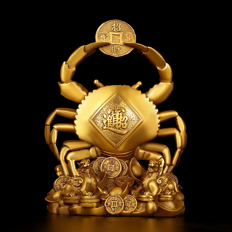 

Copper Crab Ornaments Eight Parties Into The Treasure Cross Wealth Money Yuanbao Living Room Office Shop Decor