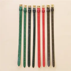 Simple Bamboo grain Leather Bracelet with Light Gold Buckle Jewelry String Letter Classic Minimalist Strap Accessories 8mm 10mm