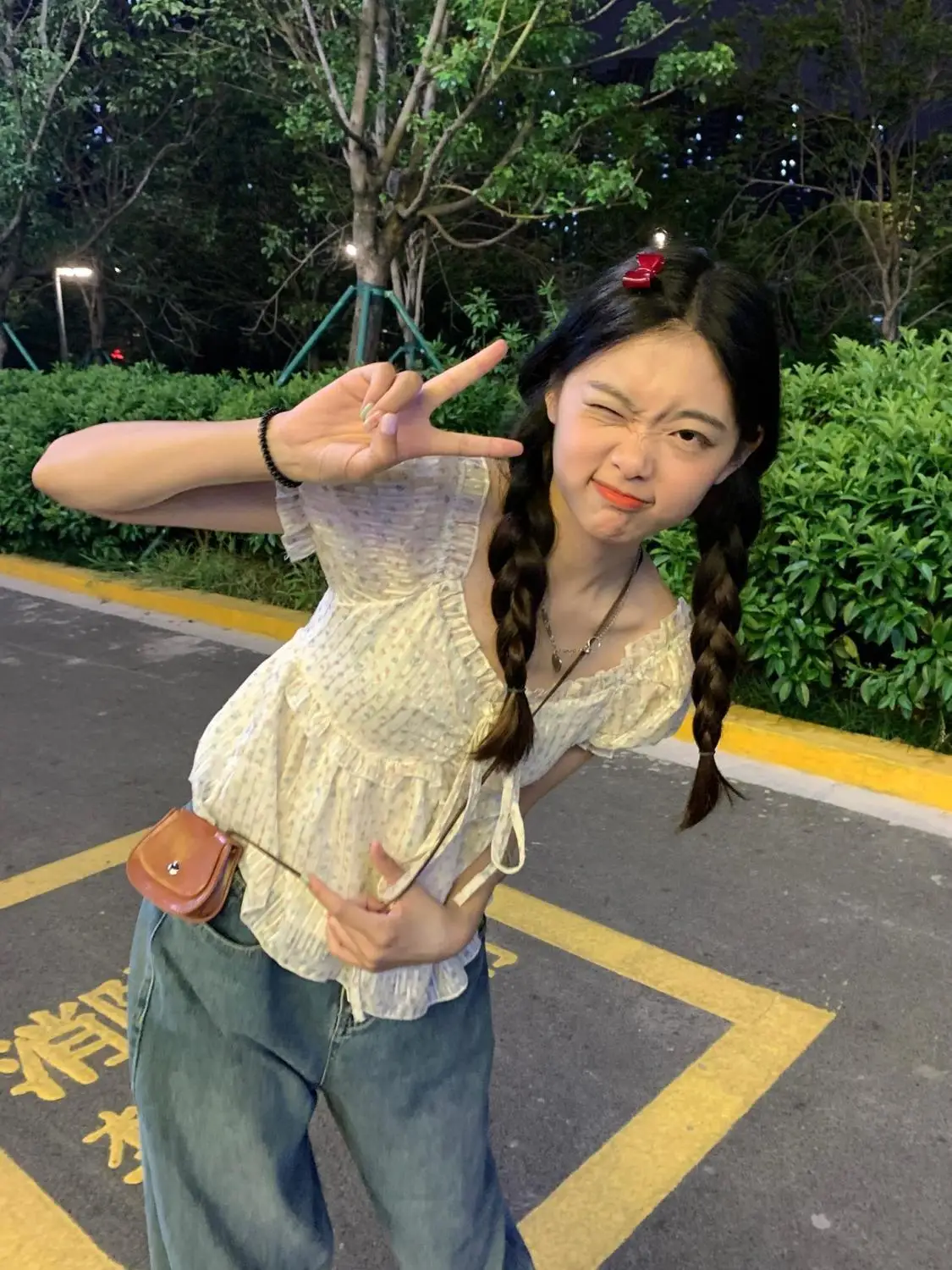Women Blouses Sweet Floral Puff Sleeve Ruffles Loose Summer Korean Fashion Girlish Age-reducing Students Attractive Trendy BF