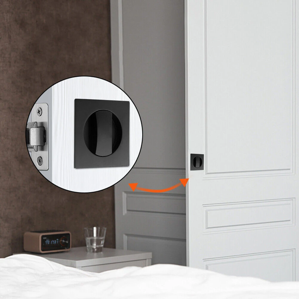 Deurslot Privacy Hardware Dubbele haak Zak Deurslot Bed Vierkant Verzonken Schuifbaar Ingebed Schuifdeurslot Binnen