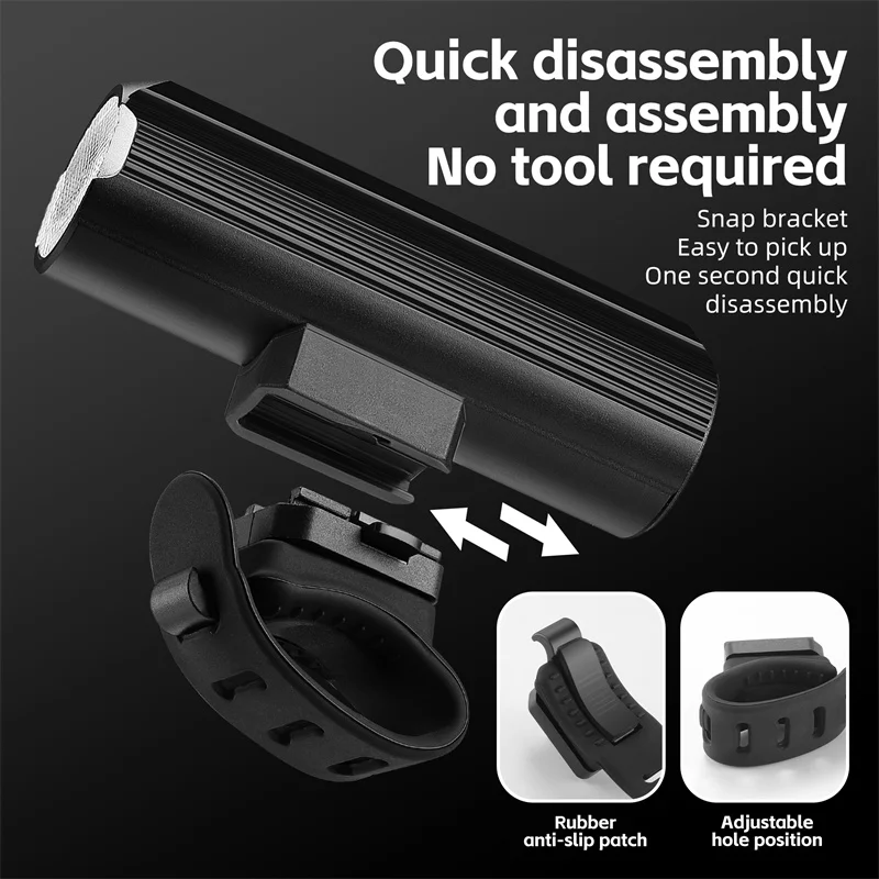 

USB Rechargeable Bicycle Headlight 5 Modes IPX5 Waterproof MTB Bike Front Light Type-C Charging Cycling Lamp for Night Riding