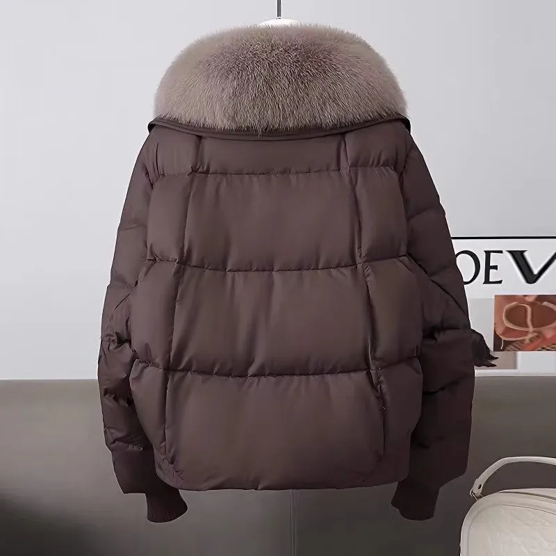 Women's 2026 Lapel down Cotton Jacket Winter Overcoat Short Cold-Proof Thick Warm Korean Style Parka Coat Chic Bread Suit