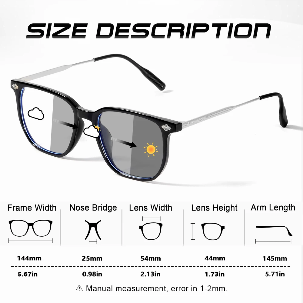 CRIXALIS 2 pezzi occhiali da sole fotocromatici casual per uomini e donne che corrono pesca occhiali da sole paralume antiriflesso UV400