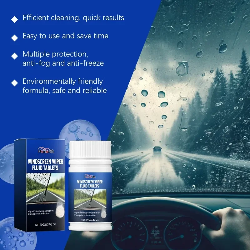 

Refurbishment Agent and Oil Removing Film Agent Effervescent Sheet Windshield Transparency and Car Windshield Cleaning Stain