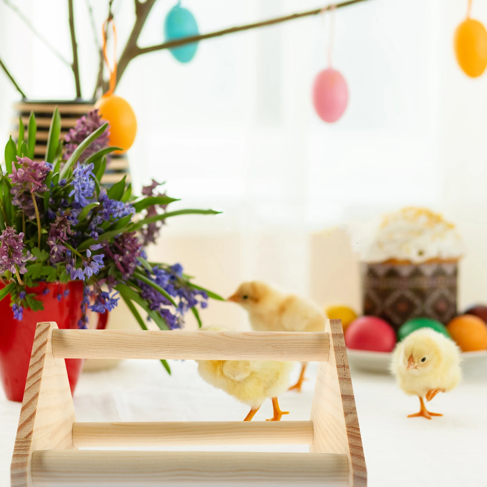 

Wooden Bird Stand Chicken Perch Platform Training Rack Durable Natural Wood Safe Parrot Toy Stable Base Play Desks