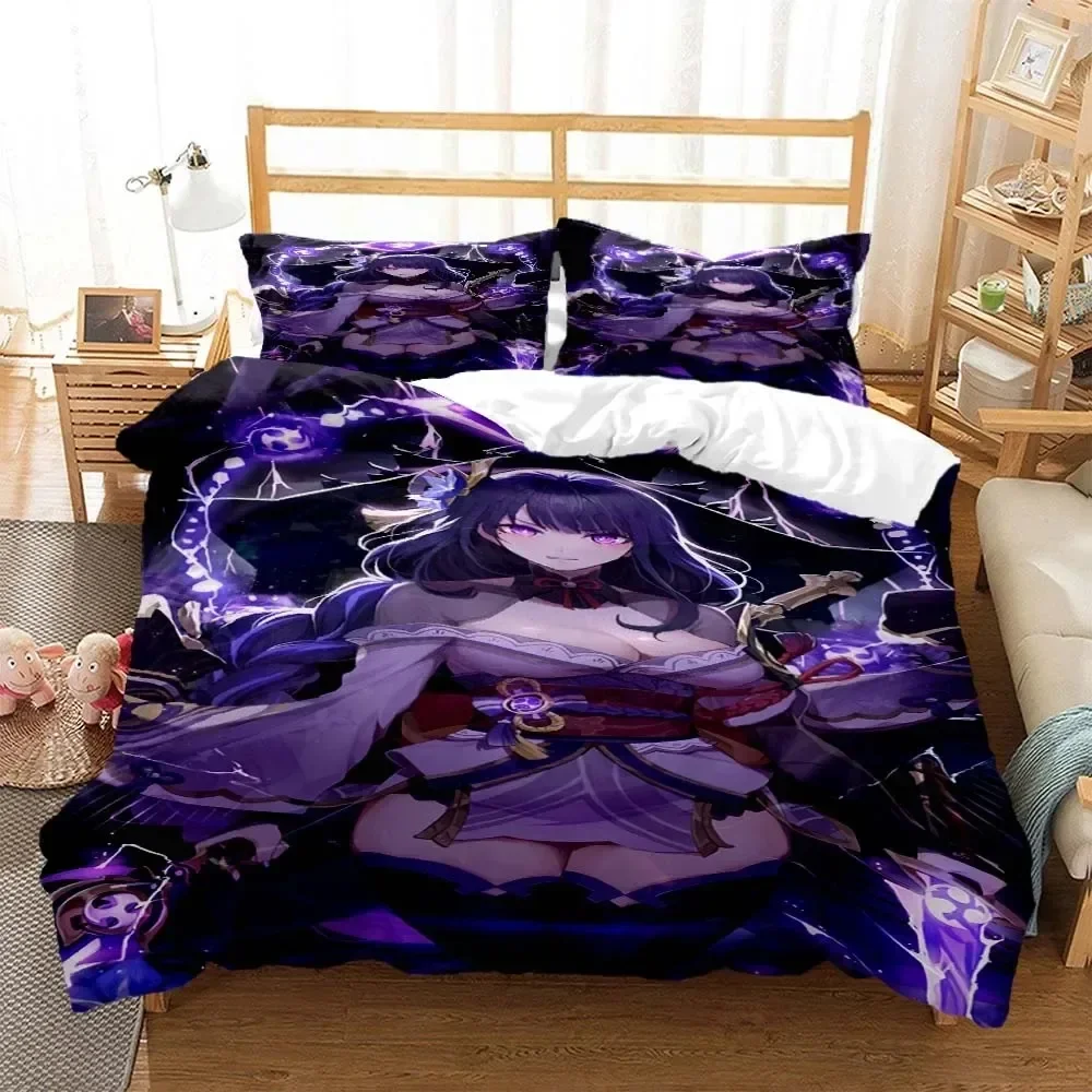 

Genshin Impact Digital Print Polyester Bedding Sets Child Kids Covers Boys Bed Set For Teens Bedding Set