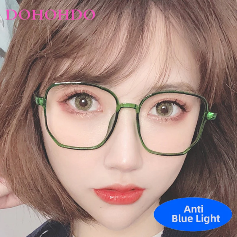 

Classic Vintage Brand Designer Oversized Square Blue Light Blocking Glasses Women Men Optical Eyeglasses For Reading Lentes Оч