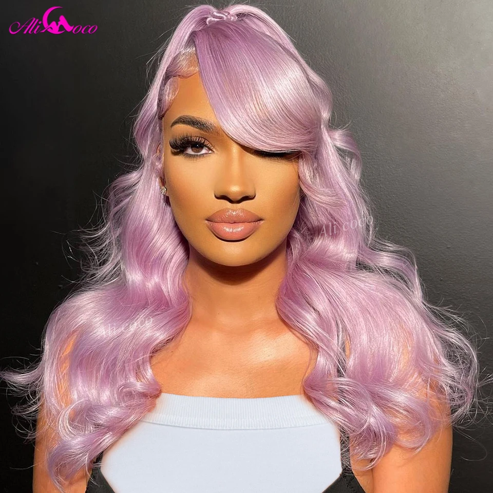 

Purple Lace Front Wig 200 Density 13x4 13X6 Body Wave Lace Frontal Wigs For Women Brazilian Remy Hair Wig Pre Plucked