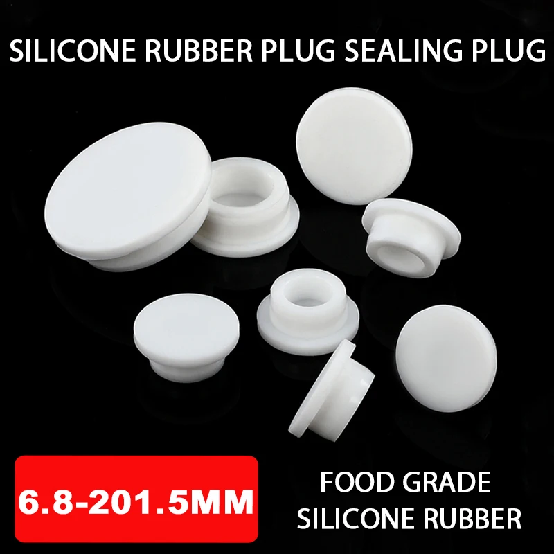 

White Rubber Plug 6.8-201.5mm Silicone Rubber Hole Plug Blanking End Cap Sealing Plug Pipe Plug Inserts T Type Rubber Stopper