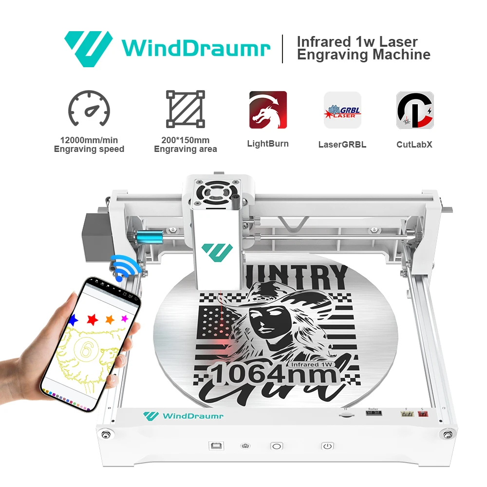

Laser Engraver For Metal 1064nm Infrared 1W Laser Engraving Machine High-Precision 0.01mm Engraving for DIY Jewelry Makers