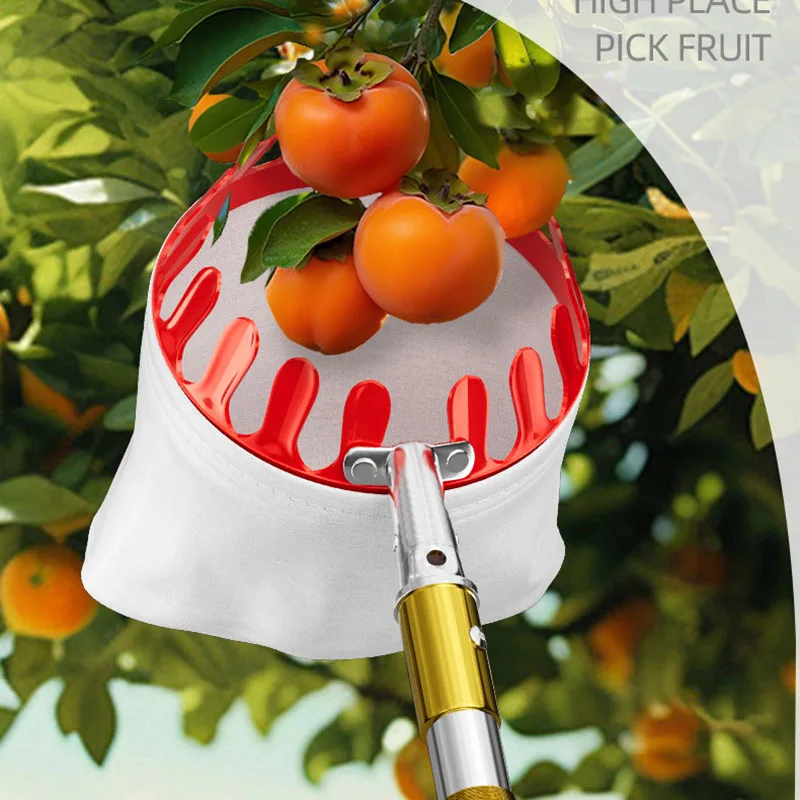 5-Meter Telescopic Pole for Picking Fruit from Heights: Multi-Functional Pruning and Harvesting Tool with Metal Pole, Net Bag