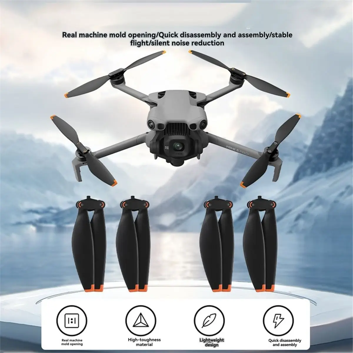 2026 New 2 Pairs Propellers for Mini 5 Pro Replacement Blades Protective Parts Drone Propellers Wings Accessories