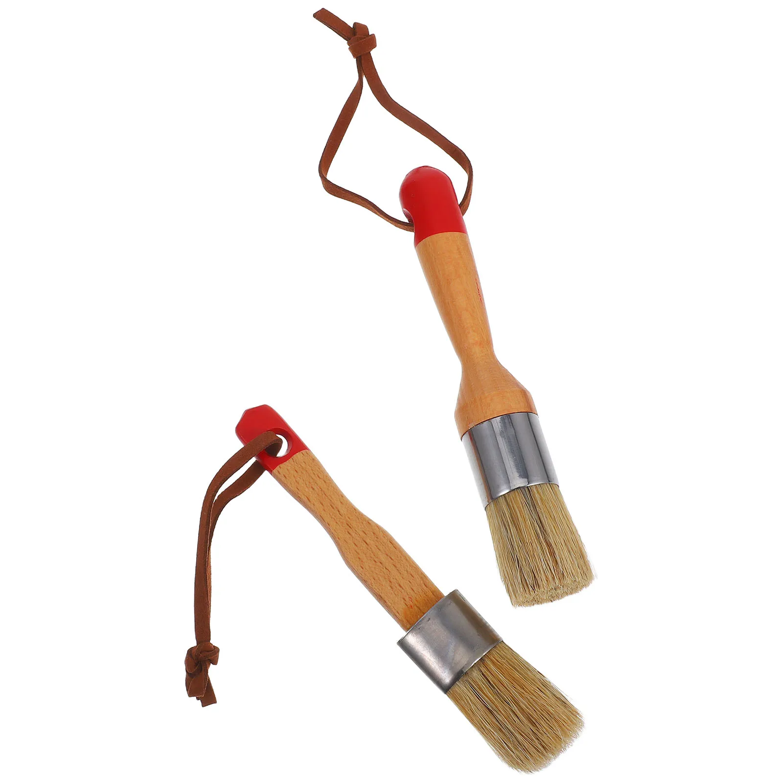 

2pcs Round Bristle Painting Brushes Birch Wood Handles Large Area Filling For Watercolor Oil Acrylic Art Projects Outdoor Use