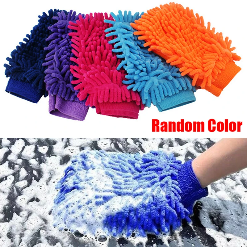 Large Microfiber Car Wash Mitt Chenille Glove Electric Bicycle Motorcycle Car Cleaning Gloves Auto Moto Care Double-faced Glove