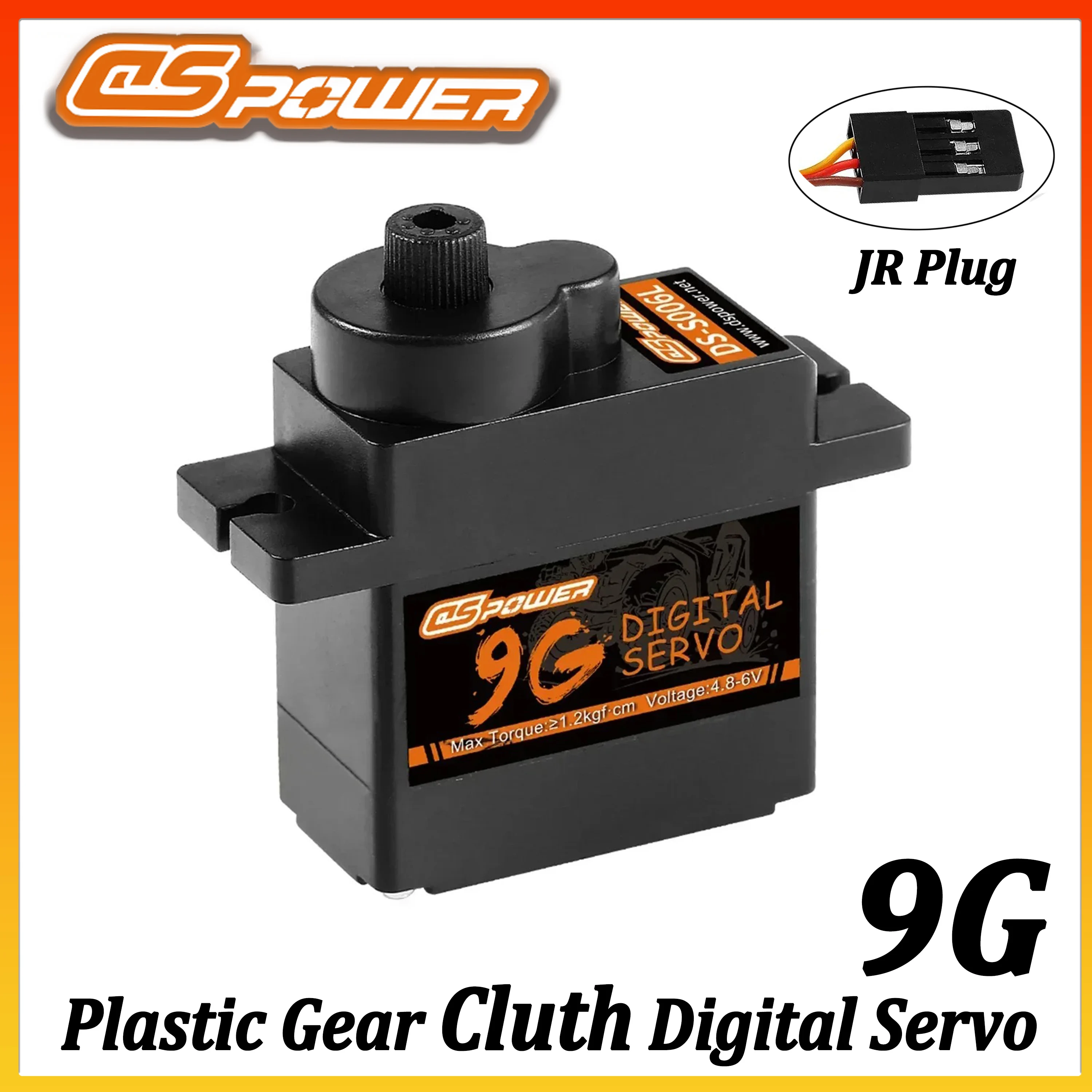 DSPOWER 9g Micro Plastikgetriebe JR-Stecker Digital Servo für RC Drohnen Flugzeuge Starrflügler Helikopter Auto Boot Spielzeug Roboter Zubehör