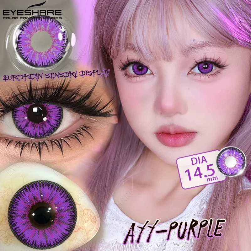 EYESHARE Farbige Kontaktlinsen für Cosplay Anime Lila Rosa Niedliche Kontaktlinsen Rote Linsen für Halloween Make-up Blaue Pupillen Y2K Linsen – Detail 14