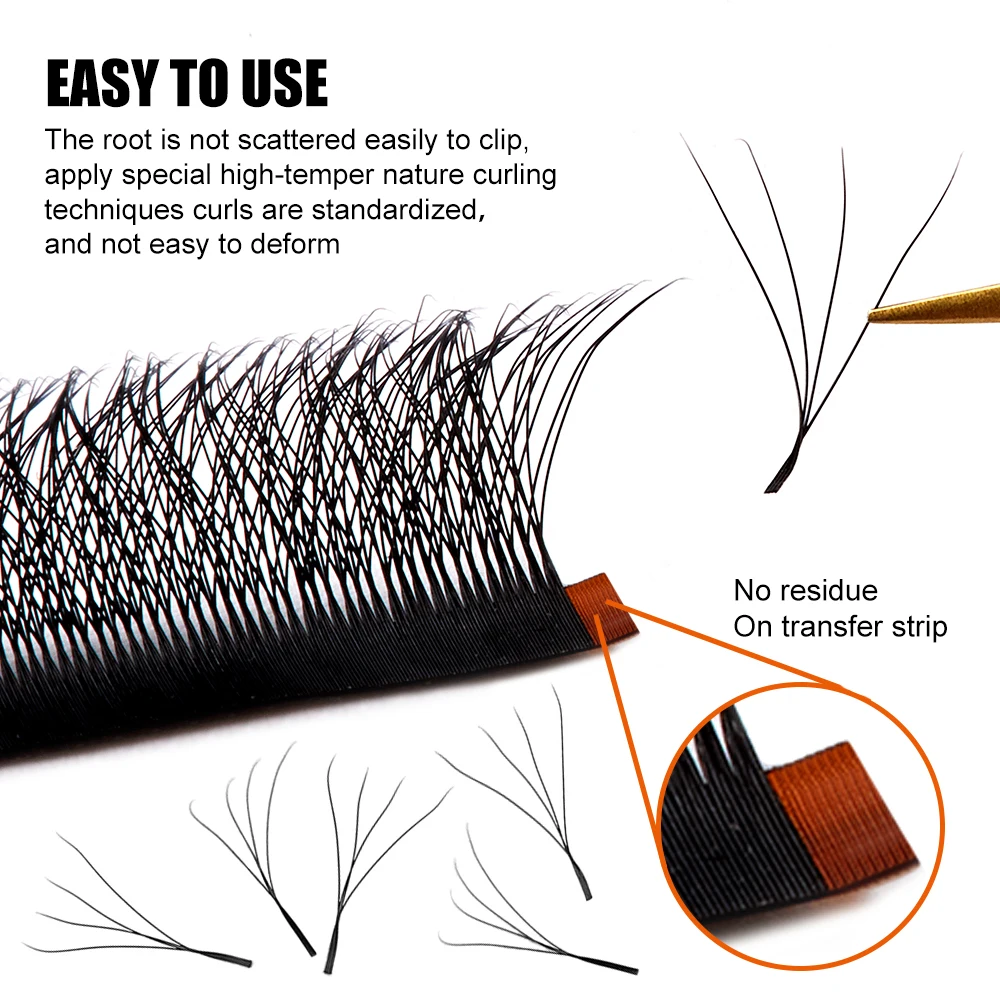 Yelix W Shape Lash Extensions 4D-W Premade Fan Eyelashes Lightweight Individual Eyelashes Makeup Classic Lashes Makeup Cilia