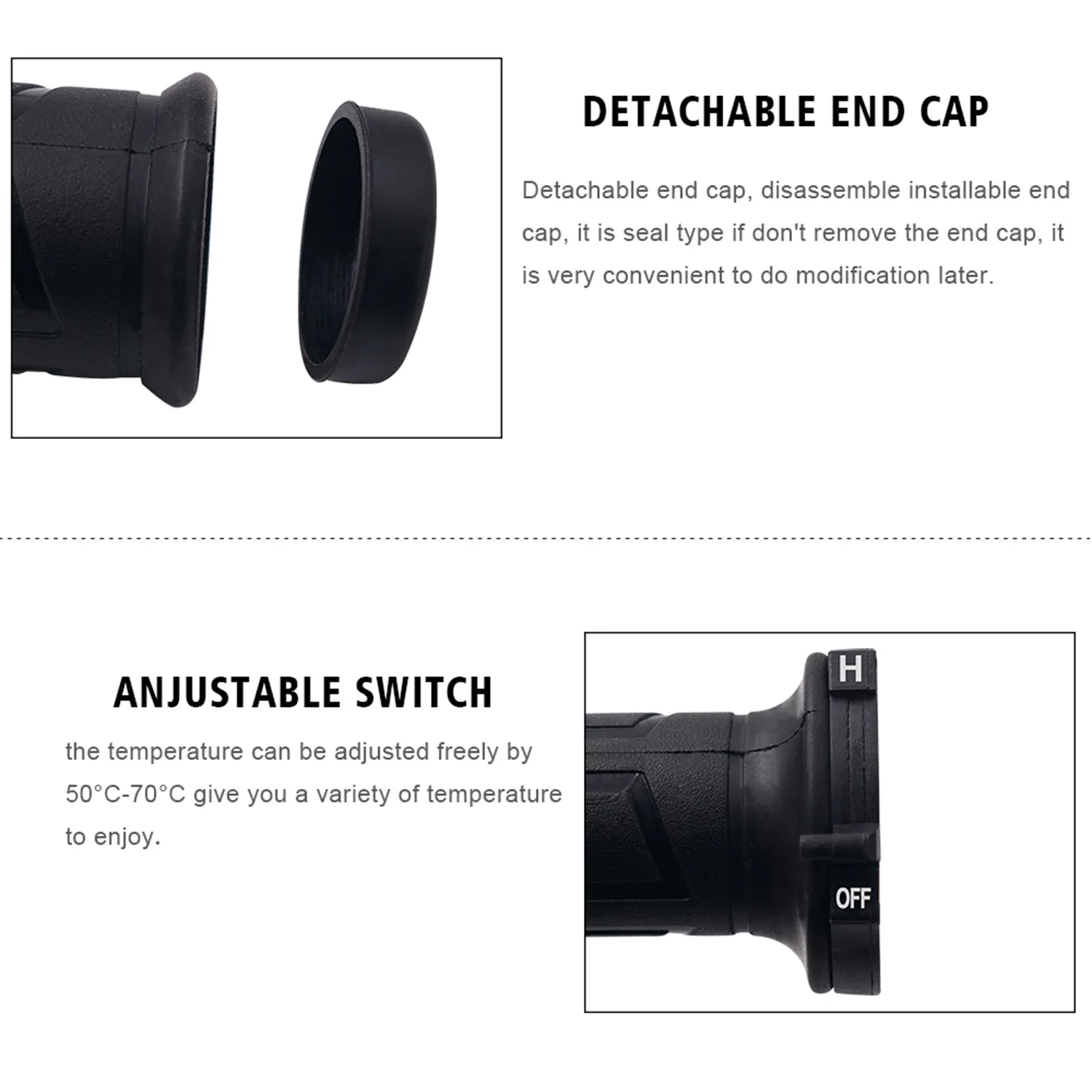 Manguitos calefactables para manillar de motocicleta, manguitos calefactables para ATV, Scooter, con interruptor para controlar la temperatura, 22mm, Invierno