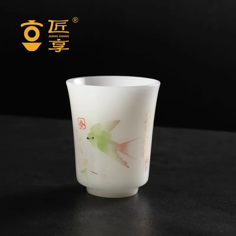 Elegant Bamboo Style Jade Porcelain Kung Fu Tea Cup Set for Home Decor and Tea Enthusiasts Daily Use Gift Idea Jade Porcelain