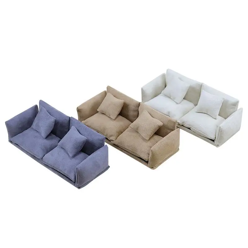 [JN] 1 ensemble enfants semblant jouer jouet 1:12 Mini meubles de maison de poupée canapé en cuir italien Simulation Miniature salon