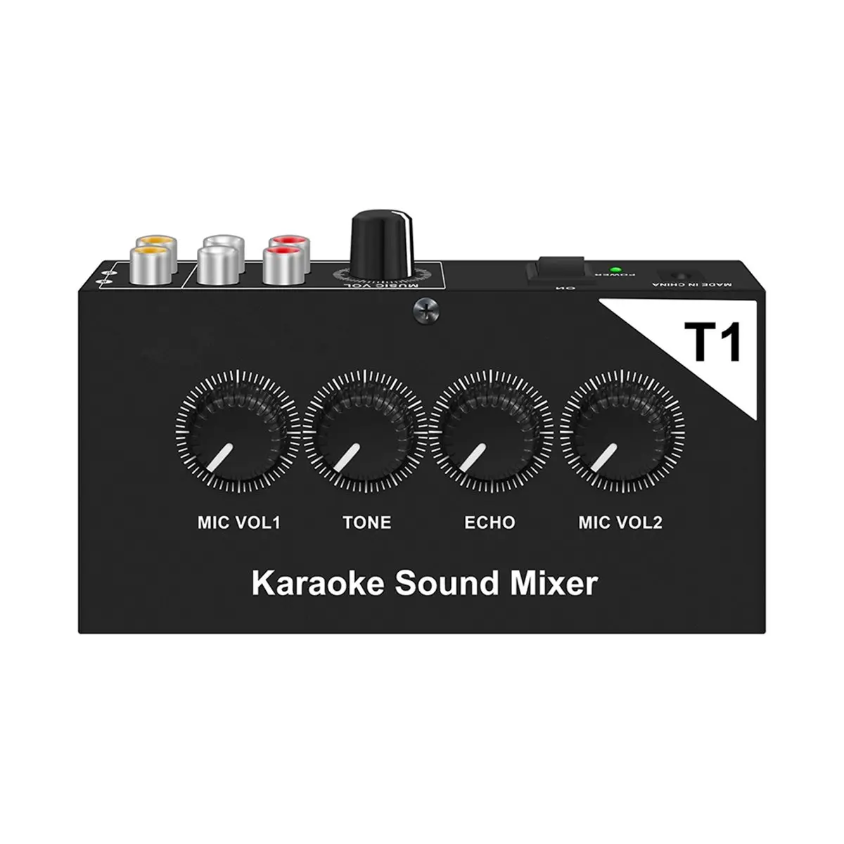 Y1918A*☀▃Audio Mixer Amplifier Karaoke Sound Mixer Portable Dual Mic Inputs with Cable Professional Audio System EU Plug