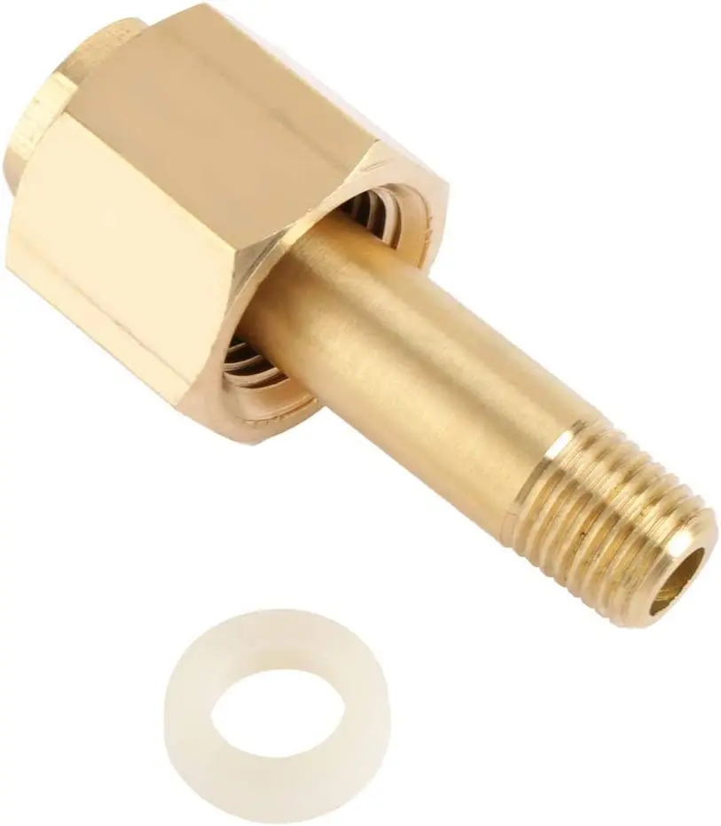 CGA-320 Regulator Nipple Nut Brass with Washer Carbon Dioxide Regulator Inlet Bottom Fittings Repair Part Mig Welder Accessories