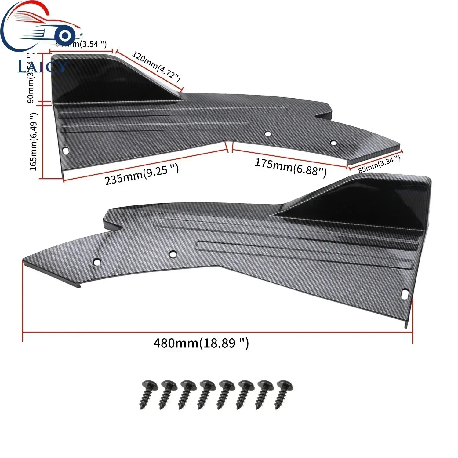 LAICY For Chrysler 300 300C 300S SRT Car Rear Bumper Spoiler Lip Splitter Diffuser Body Kit Side Skirt Protector Covers Black