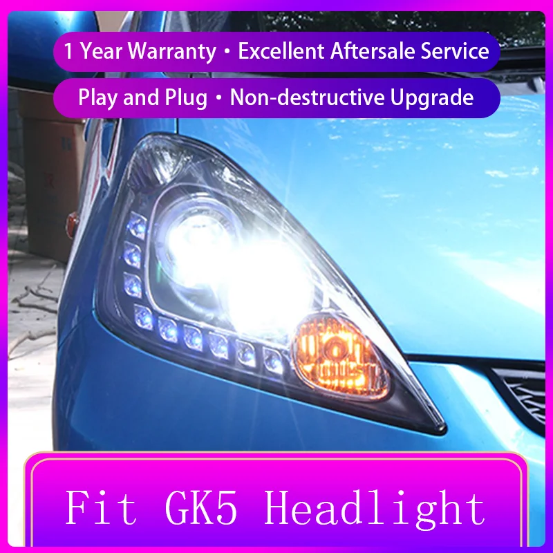 

Car Modification For Honda Fit GK5 2008-2013 Xenon Front Lamp Fashion LED DRL Upgrade Headlight Projector Lens Auto Accessories