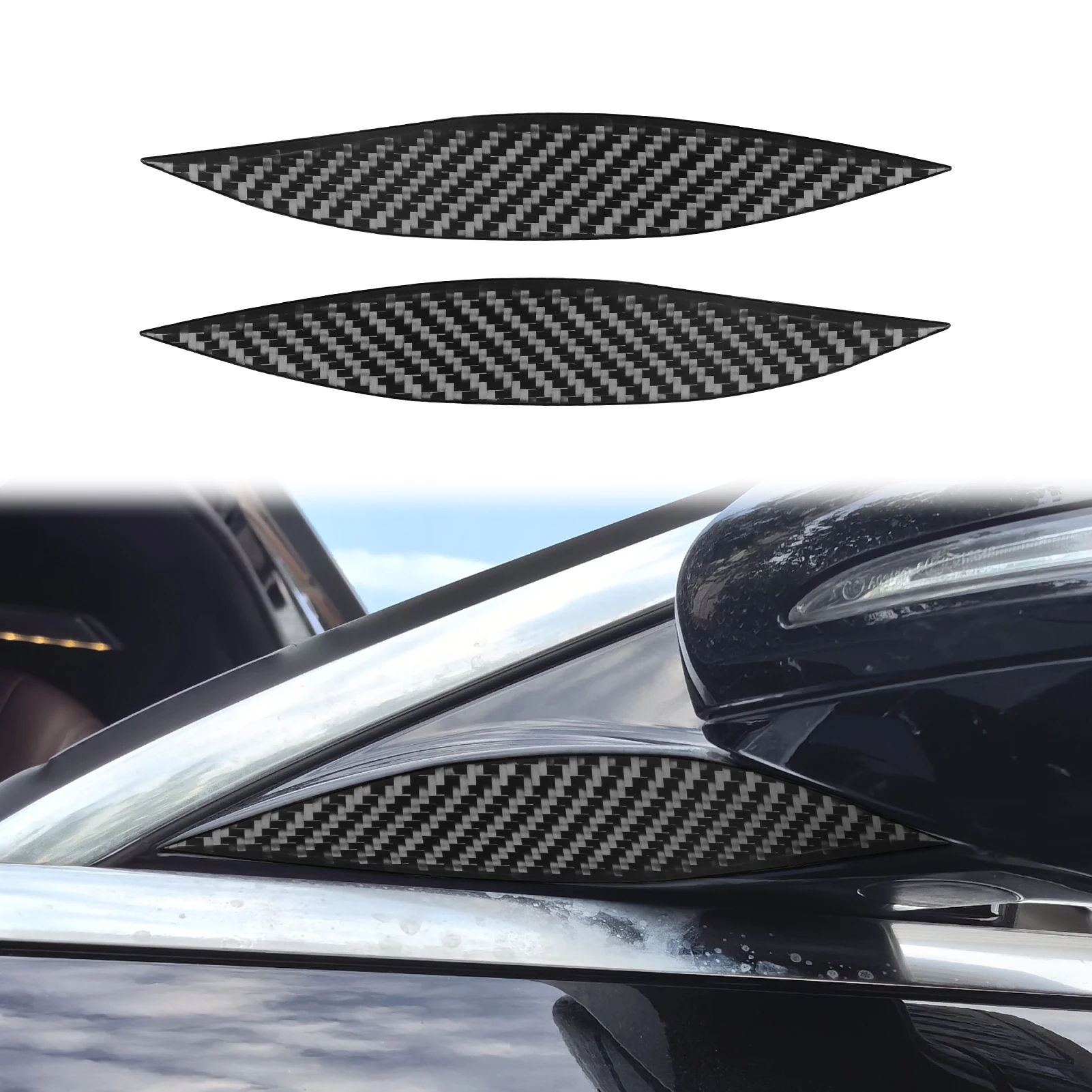 For Maybach S Class W222 2013-2020 Carbon Fiber Rearview mirror Panel Trim strip Car Interior Accessories Decorative Stickers