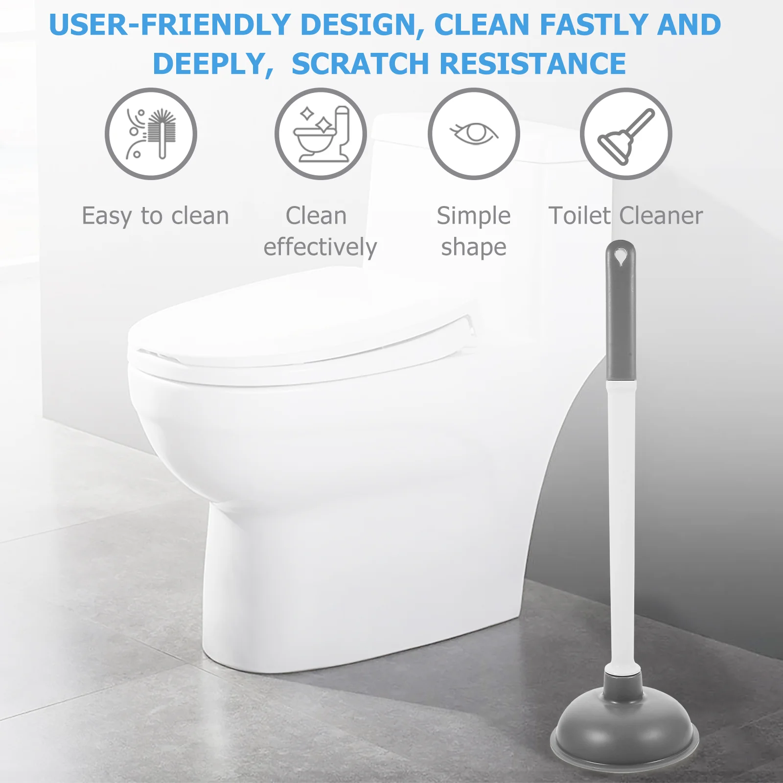 Toilet Unclog Suction Cleaner Plunger Tool Cleaning Bathroom Anti Clogging Heavy Duty Rubber