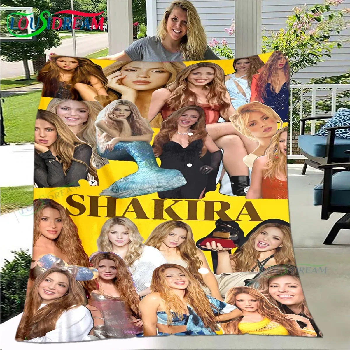 Pop Female Singer S-Shakira Four Seasons Blanket Sofa Cover Travel Bed Plush Blanket Travel Office Break Blanket Birthday Gift