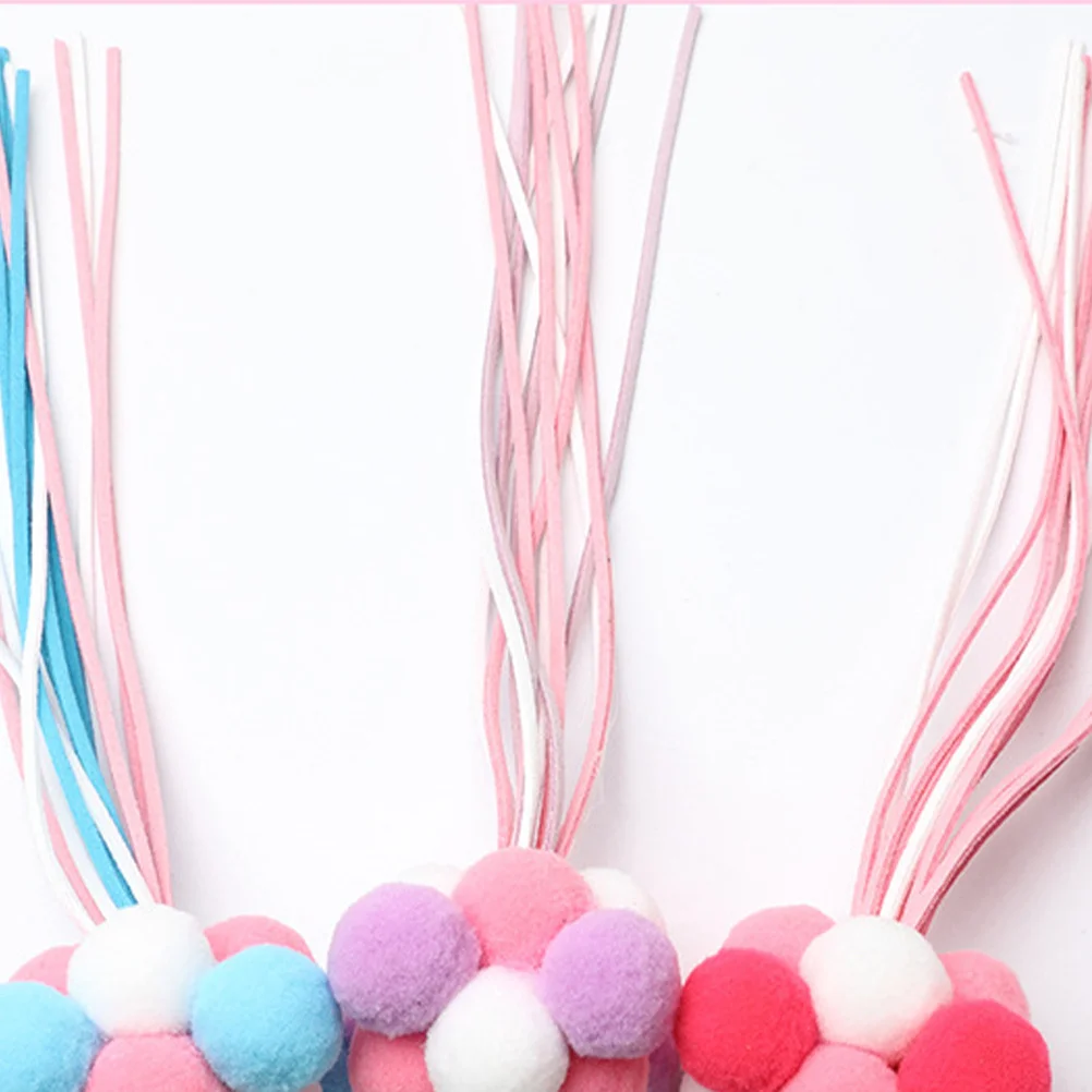 

3pcs Ball Tassel For Cats Kitten Interactive Play Cat Supplies Pet Gift Blue Cat Supplies Purple