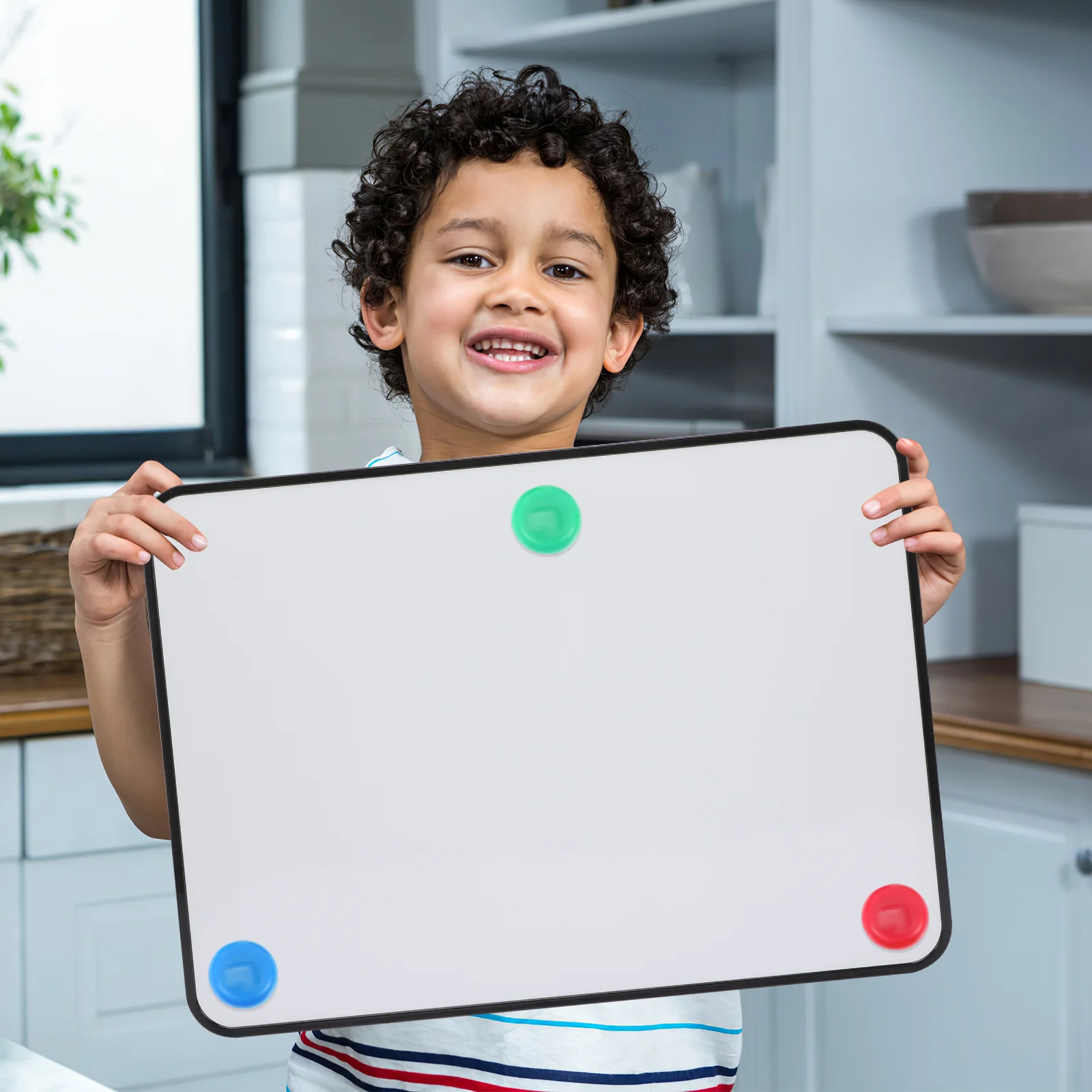 Pizarra blanca magnética de doble cara A3 para nevera, mesa infantil de plástico de borrado en seco
