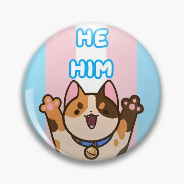 انه له الضمائر عبر الألوان للتخصيص لينة زر دبوس التلبيب دبوس بروش معدني مضحك موضة هدية الملابس مجوهرات لطيف شارة #1