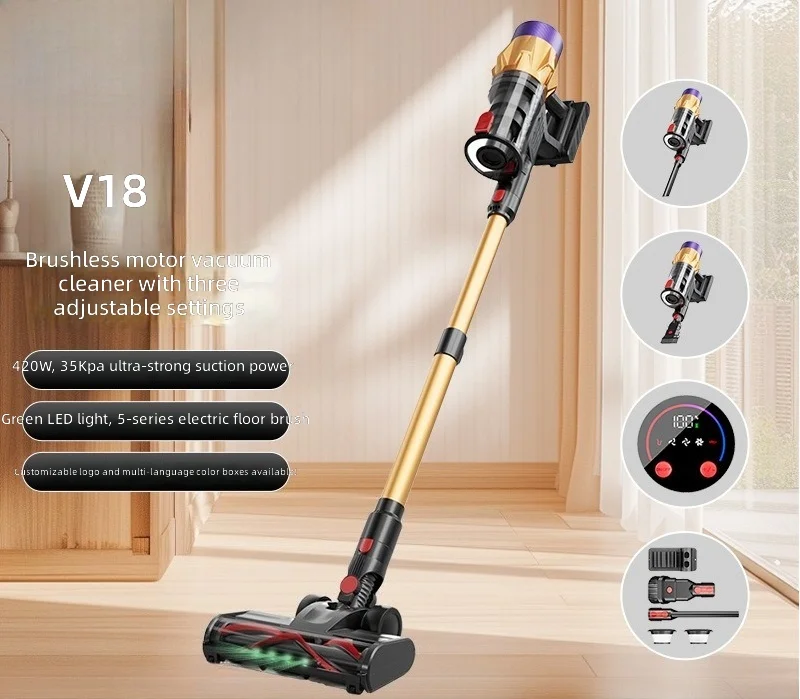 Wireless Vacuum Cleaner, 420W 35Kpa Strong Suction Handheld Home Carpet Cleaning, Powerful Cordless Dust Extraction