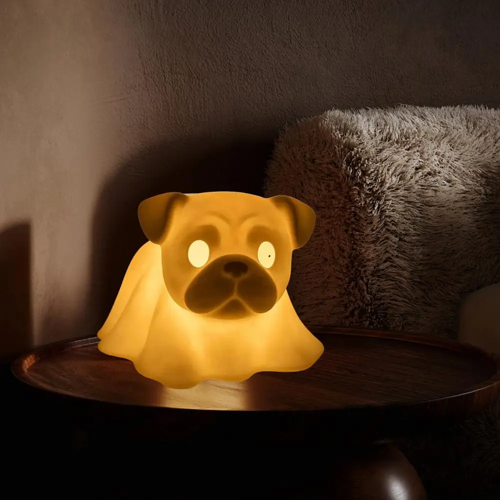 شبح الكلب ضوء مخيف هالوين شبح الكلب مصابيح للديكور المنزل متوهجة الألماني البلدغ أضواء الليل ملتوي لغرفة النوم #5