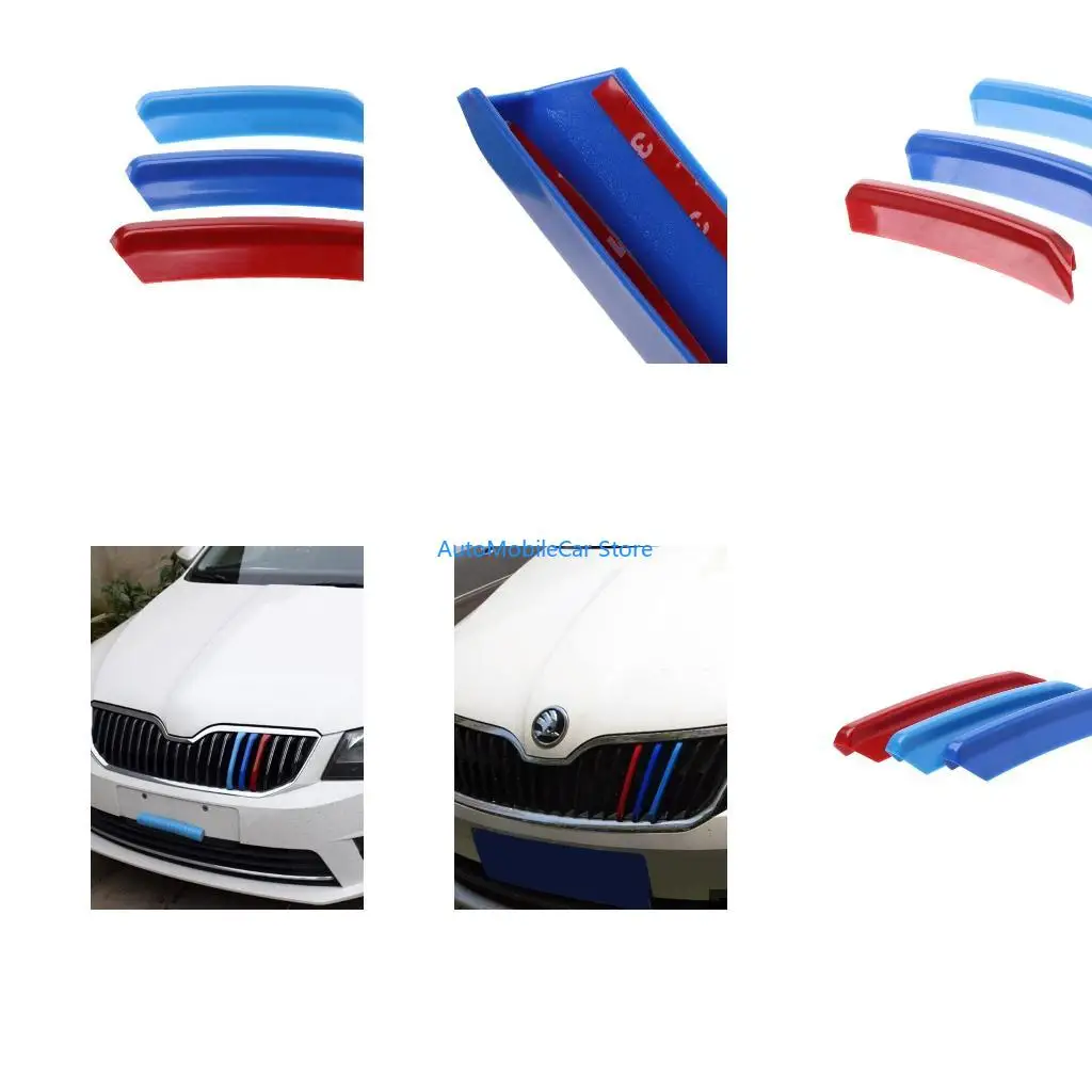 G8TE 3D Car Front Grilles Trim Sport Strips Cover For Rapid Rapid