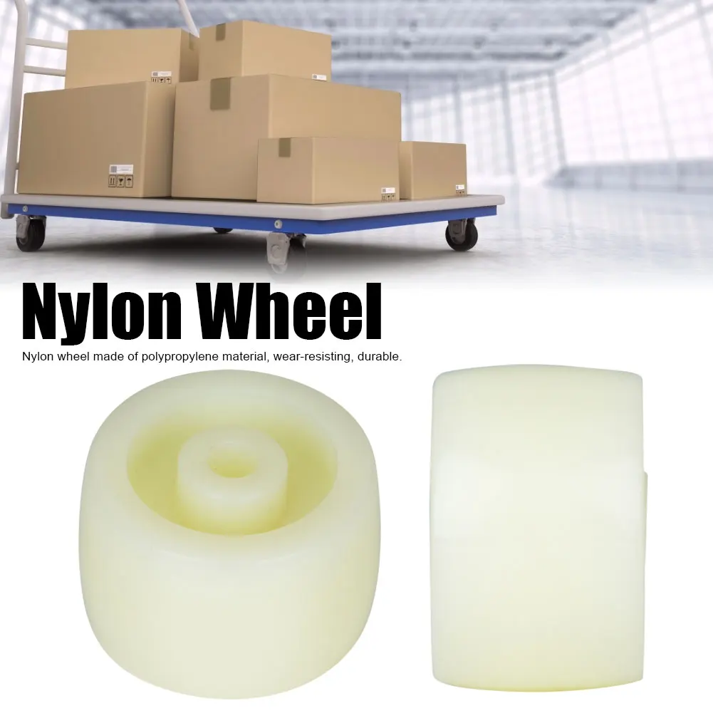 10pcs 1.5 Inch White Nylon Wheel Caster Roller 40kg Max Load Round Pulley for Furniture Trolley Light Duty Equipment Swivel