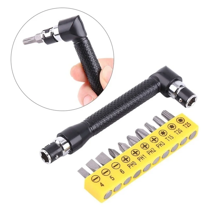 L-Shaped Double Head Screwdriver Utility Mini Socket Wrench 1/4\