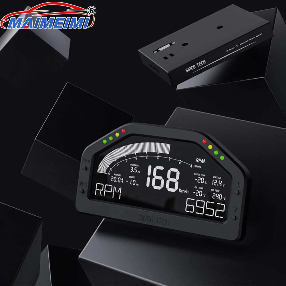 

7-цветная автомобильная гоночная приборная панель, ЖК-цифровой дисплей, водонепроницаемый автомобильный счетчик, полный комплект датчиков, тахометр DO926