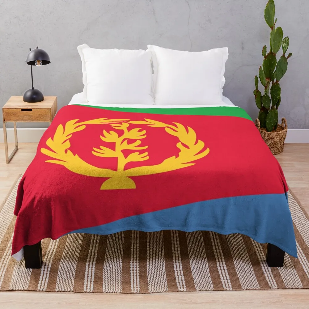 

Eritrea Flag Throw Blanket double blanket for summer sofa blanket with tassels